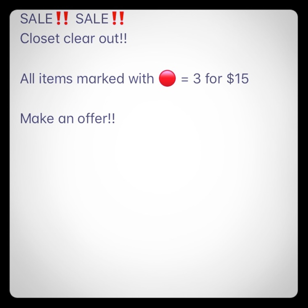 Closet clear out sale!